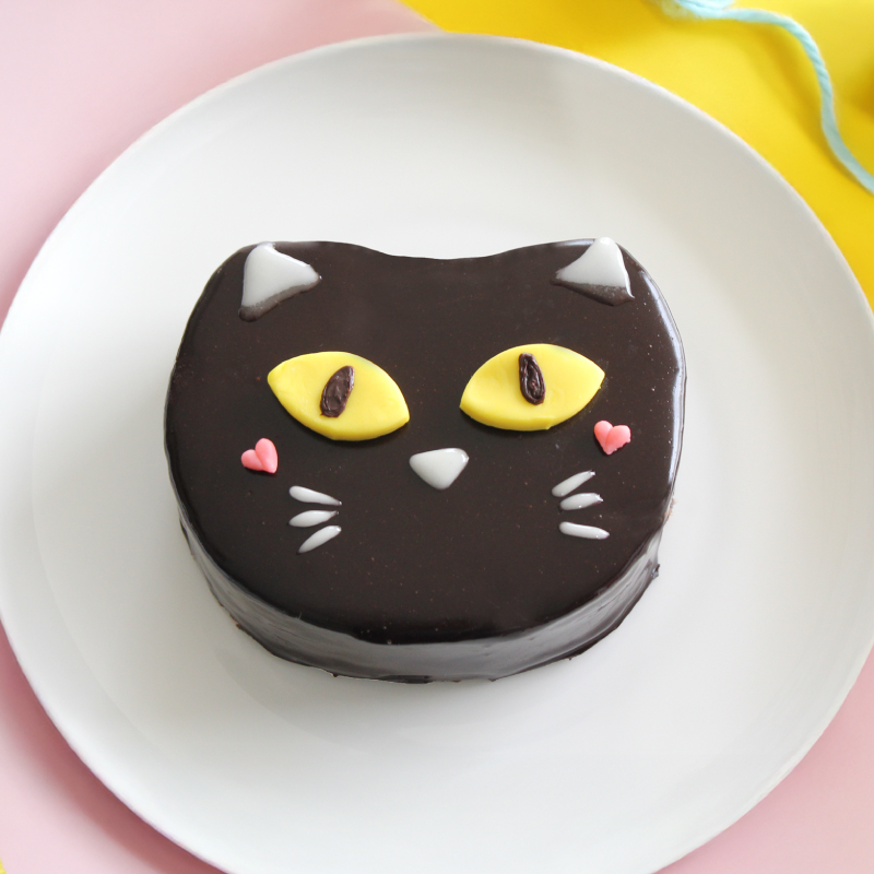 ねこのスポンジケーキ　チョコレート
